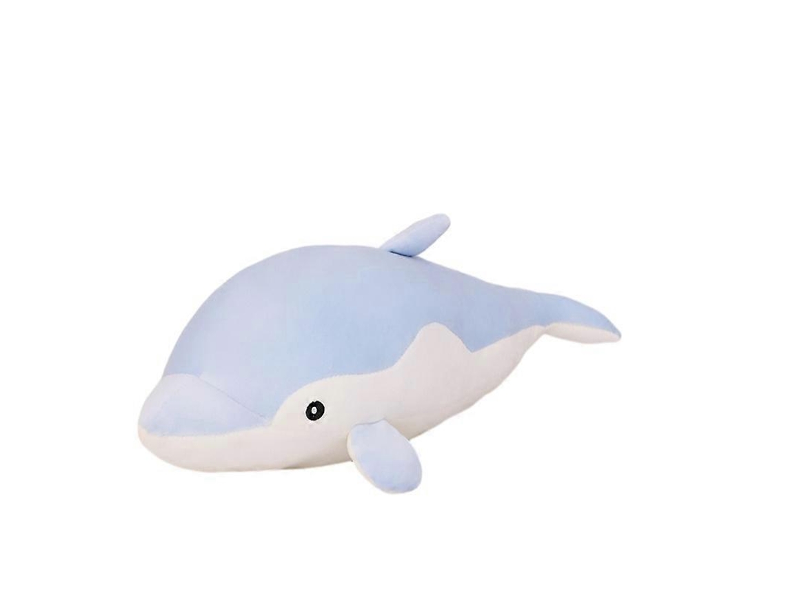 Boneco De Pelúcia Golfinho Azul, 30cm, Presente E Brinquedo