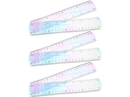 Régua De Plástico Flexível E Inquebrável Conjunto 6 Peças, 20 Cm, Com