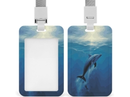 Porta Crachá Com Carimbo Golfinho Em Cartões De Identificação Vertical Oceano Em Plástico Resistente De Proximidade