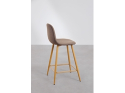 Pacote Com 4 Bancos Altos Glamm Poliéster Toupeira Madeira Natural 65 Cm Sklum