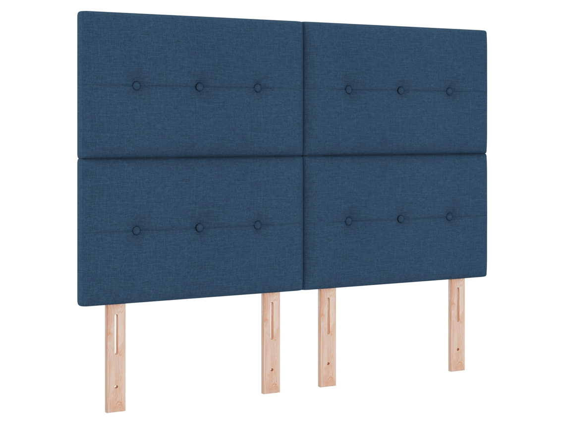Conjunto 1 Cama Box Vidaxl Azul Tecido (160 X 200 Cm)
