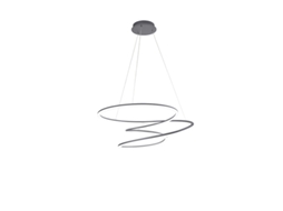 Luminária Pendente Spira Led em Metal Cinza Metálico 96W PERENZ