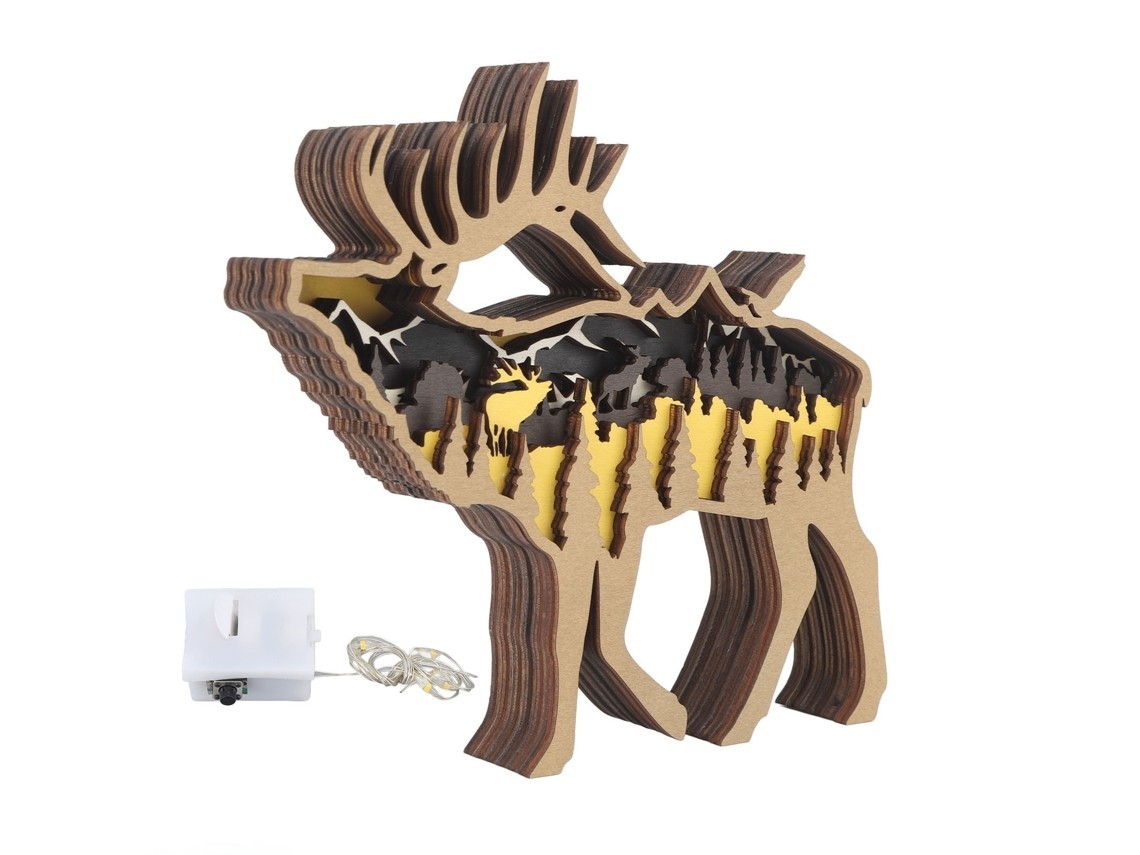 Wooden Ornament, Illuminated 3d Sculpture