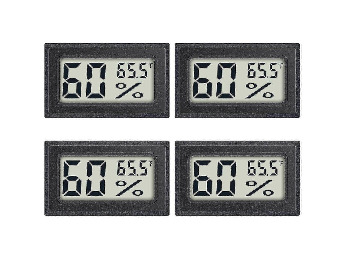 Termómetro Higrómetro Pacote De 4 Mini Digital Lcd Com Sensor, Medidor De Temperatura E Humidade Para Interior - Elysve