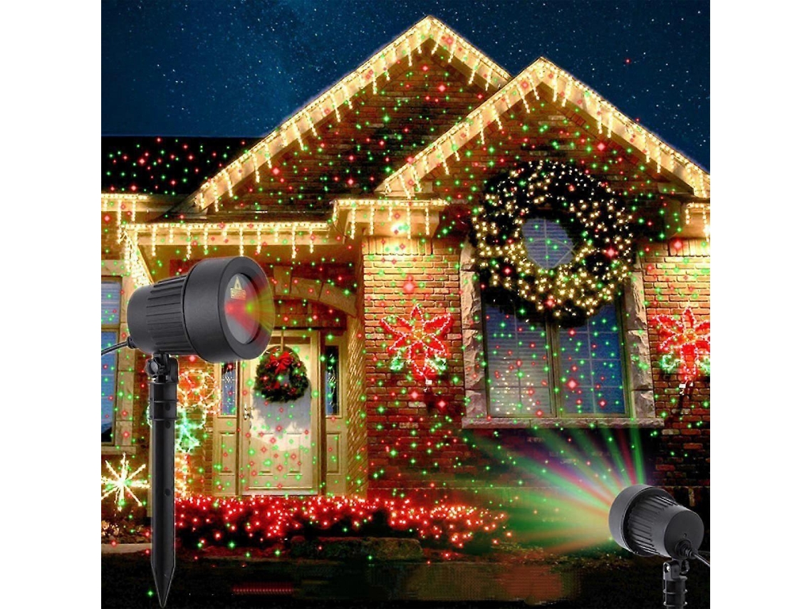 Projetor De Estrelas De Natal Para Jardim, Iluminação De Vaga Lume Em Movimento, Led Verde E Vermelho Olysi Shop