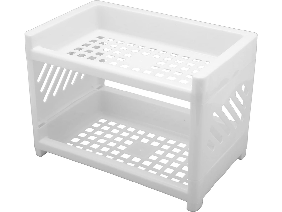 Organizador de mesa, porta caneta multifuncional, design vazado 2-níveis, display de mesa pp grosso