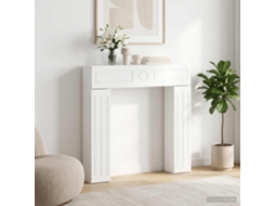 Vidaxl Moldura De Lareira Branco Brilhante 102 X 18 X 100,5 Cm