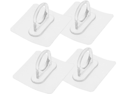 Conjunto De 4 Ganchos Adesivos Redondos De Plástico De 5 Cm, Sem