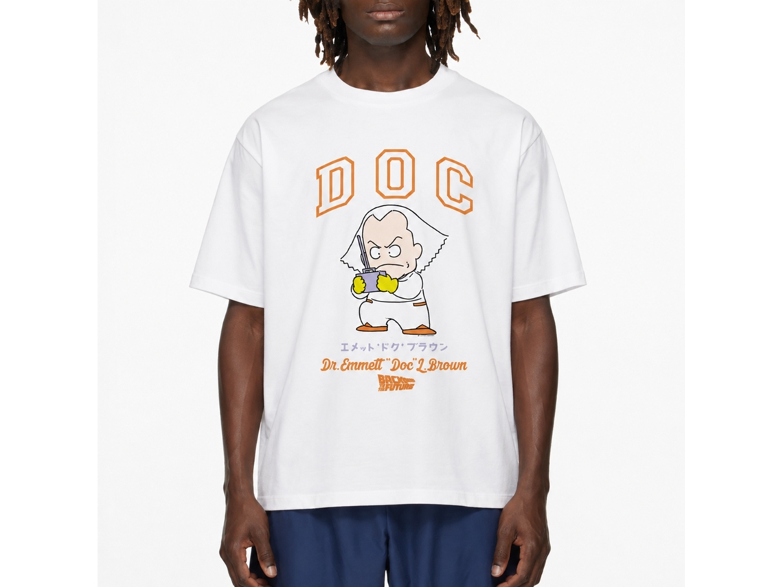 Rockinstone Back To The Future Movie Doc Cartoon Character White Adult T-shirt Size:l