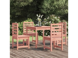 Conjunto 5 Peças Jantar P/ Jardim Madeira De Douglas Maciça Dkd Home Decor
