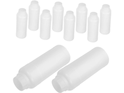 Conjunto De 10 Frascos Para Armazenamento De Reagentes E Líquidos Com Tampas À Prova De Vazamentos.