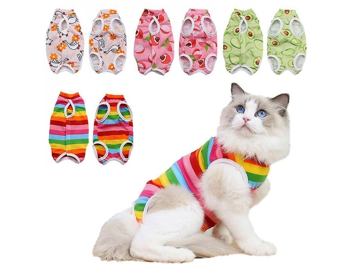 Traje de Recuperação Postoperatorio para Gatos, Anti lameado, XL, Arcoíris S/MARCA