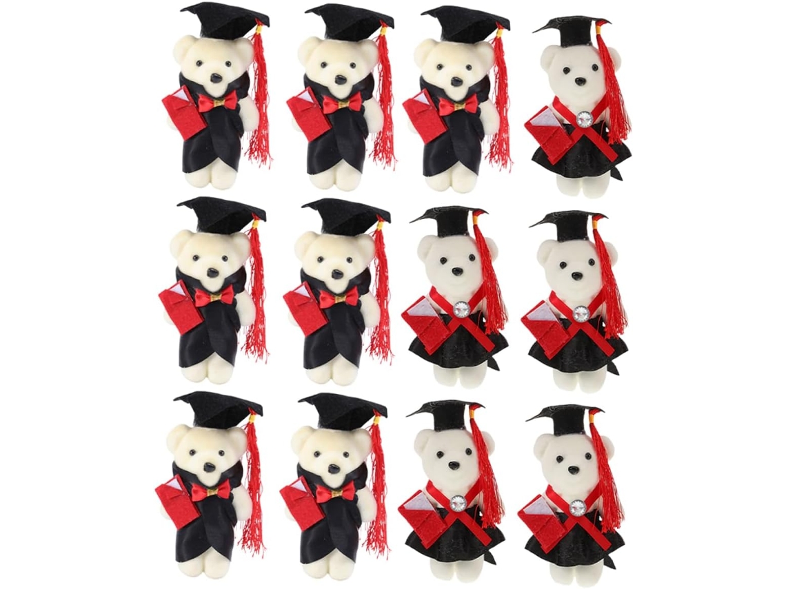 Conjunto De 12 Miniaturas Ursos Pelúcia Médico Para Formaturas,