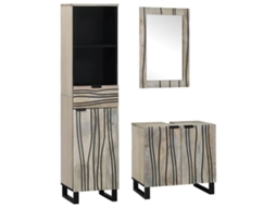 Vidaxl Conjunto De Móveis Para Banheiro 3 Unid. Branco