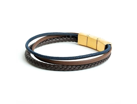 Bracelete Gêmeos Bracelete Gemini Art Marrom Couro Verdadeiro 21 Cm Elegante E Robusto