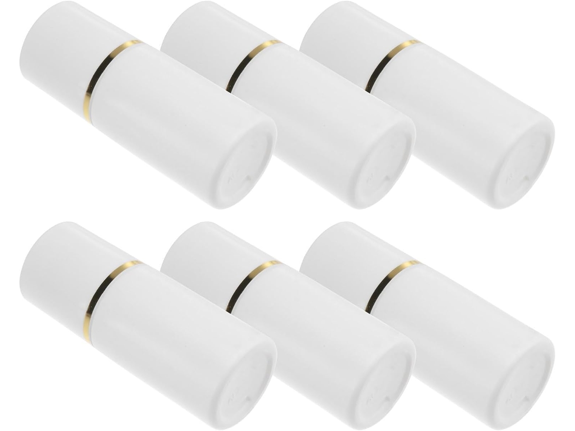 Conjunto de 6 Garrafas Daub de 20ml com Tampa Esponja Branca, À Vazamentos Prova.