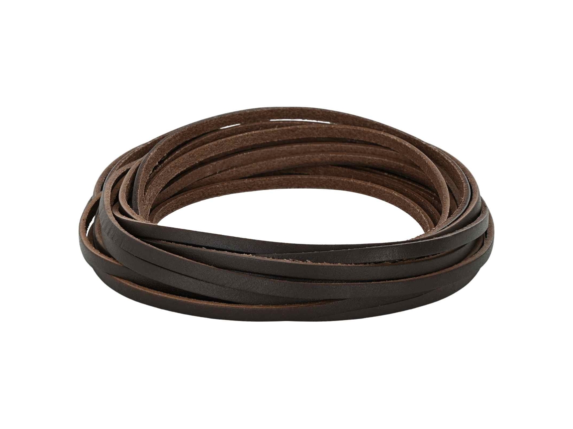 Vidaxl Pulseira De Couro 1 Marrom Escuro 1000 X 0,4 Cm Couro