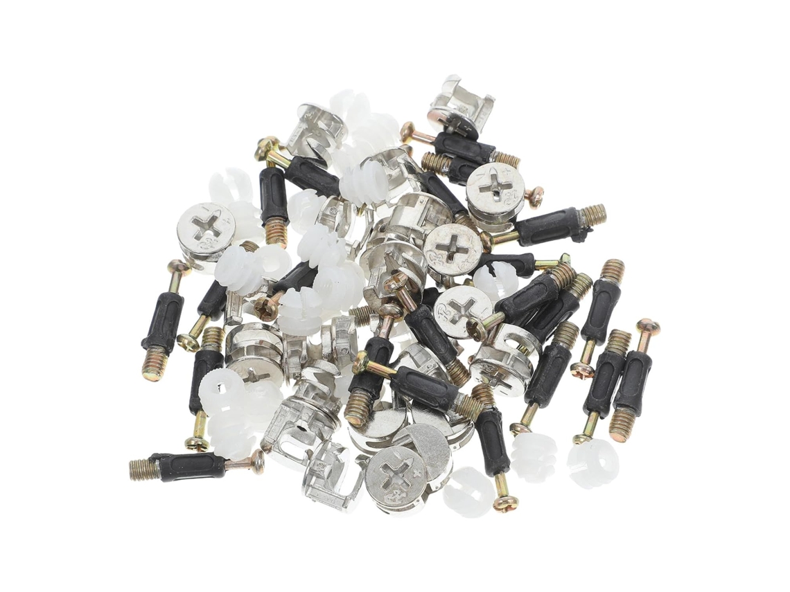 Conjunto De Parafusos Fixação Genéricos Para Móveis Com Conector Armário, Ferragens De Ferro E Plástico Para Fixação
