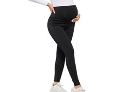 Calça de Ioga para Gestantes, Comprida, Justa, Modeladora de Bumbum, Cinza, M PANOONA