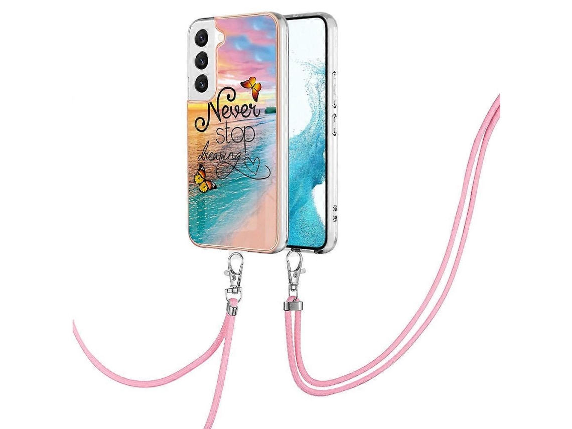 Capa Para Samsung Galaxy S23+ 5g Em Tpu Com Revestimento Eletroplástico E Cordão.