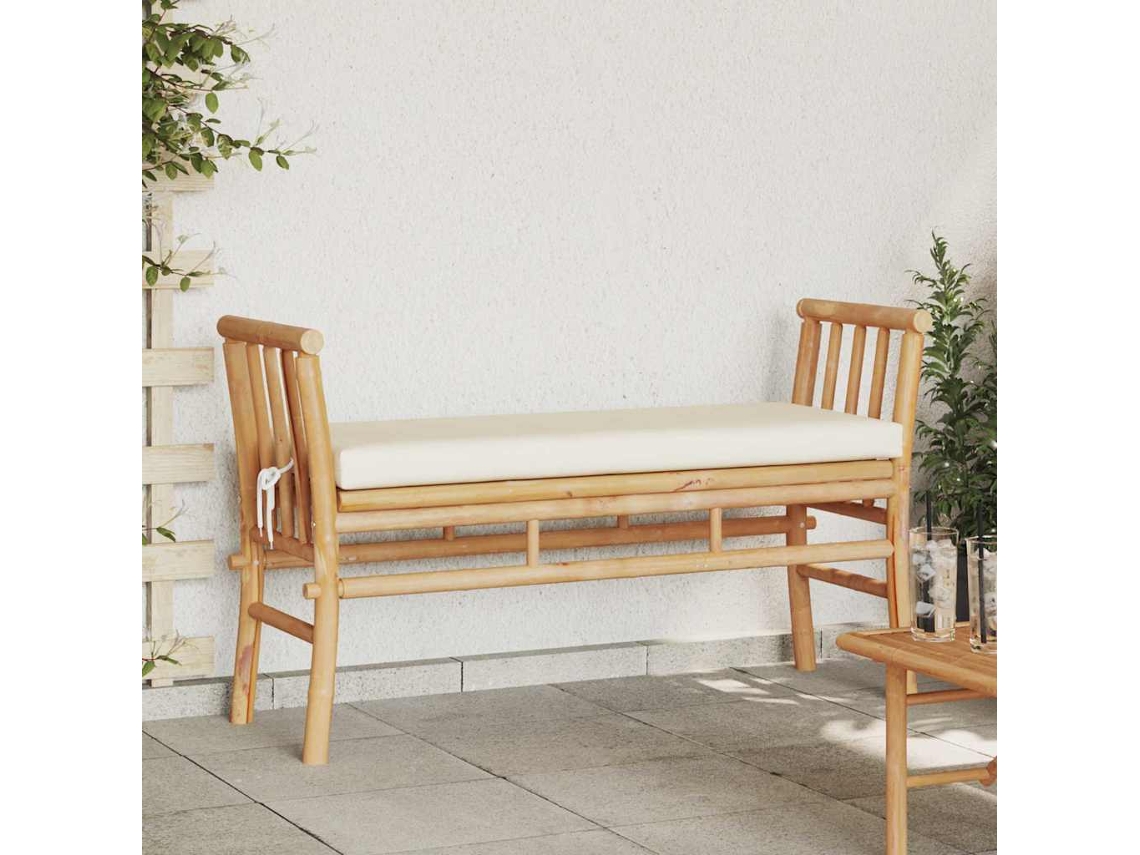 Vidaxl Banco De Jardim 2 -seater 110 X 38 X 65cm Bambu Castanho