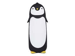 Garrafa De Água De Vidro Portátil De Pinguim Fofo 300ml, Caneca De Viagem Com Dupla Camada, Preta Brilvibera