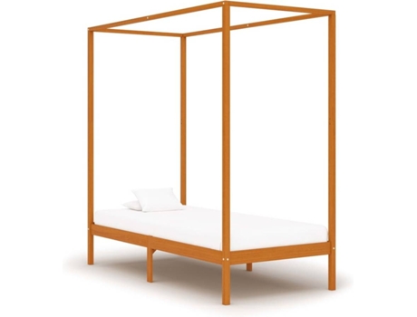 Estrutura de Cama  3060537 (Madeira - 204 x 94 x 200 cm - Castanho)