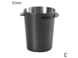 Xícara de Café Copo Dosador de Pó de Café Aço Inoxidável com Alça Peça de Alimentação Da Máquina Preto -51Mm