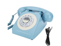 Aetheria telefone Fixo com Discagem Redonda Fio para Casa Escritório Negócio Material Abs Azul