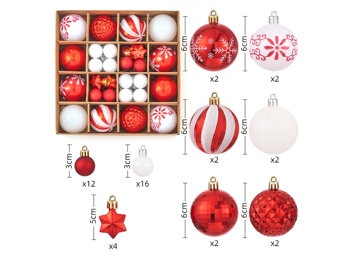 Conjunto De Bolas De Natal, Enfeites De Rvore De Natal Cuich (conjunto 13)