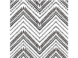 Papel Pintado Autoadhesivo Branco E Preto Com Design De Círculos Ovalados E Linhas 45cm X 6m