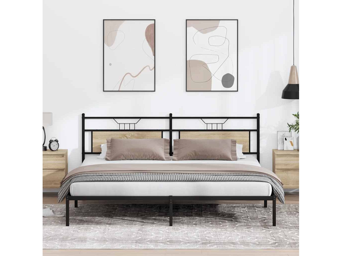 Vidaxl Estrutura De Cama Sem Colchão 193x201 Cm Carvalho Sonoma