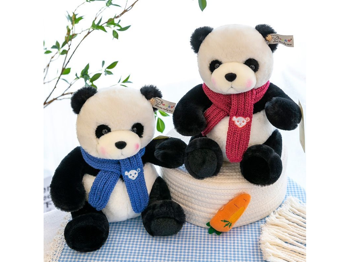 2026 conjunto de 2 Bonecos de Pelúcia Panda Par Parejo Bonito, Brinquedos Colecionáveis Móveis com Roupa Desmontável