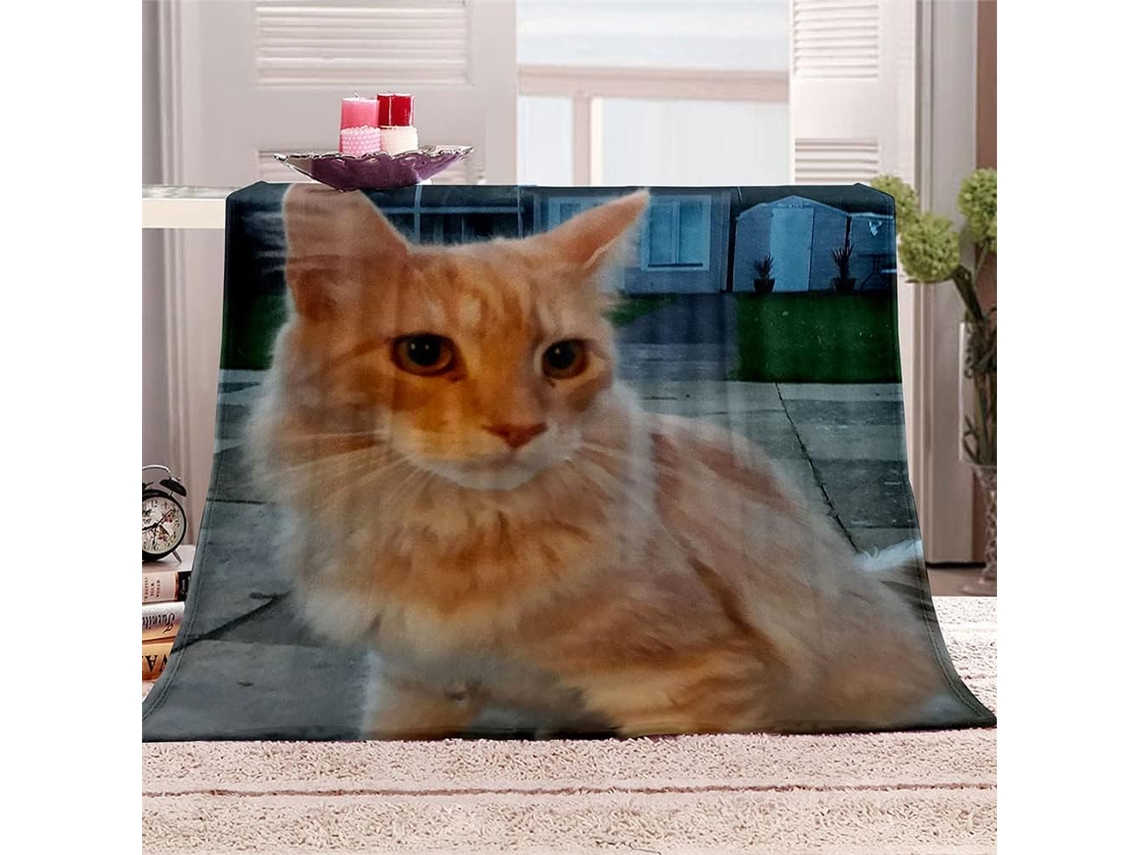 Manta de Lã Fansu Estampa 3d Gato Quente Macia e Fofa Microfibra para o Inverno Colcha Sofá Adequada Adultos C