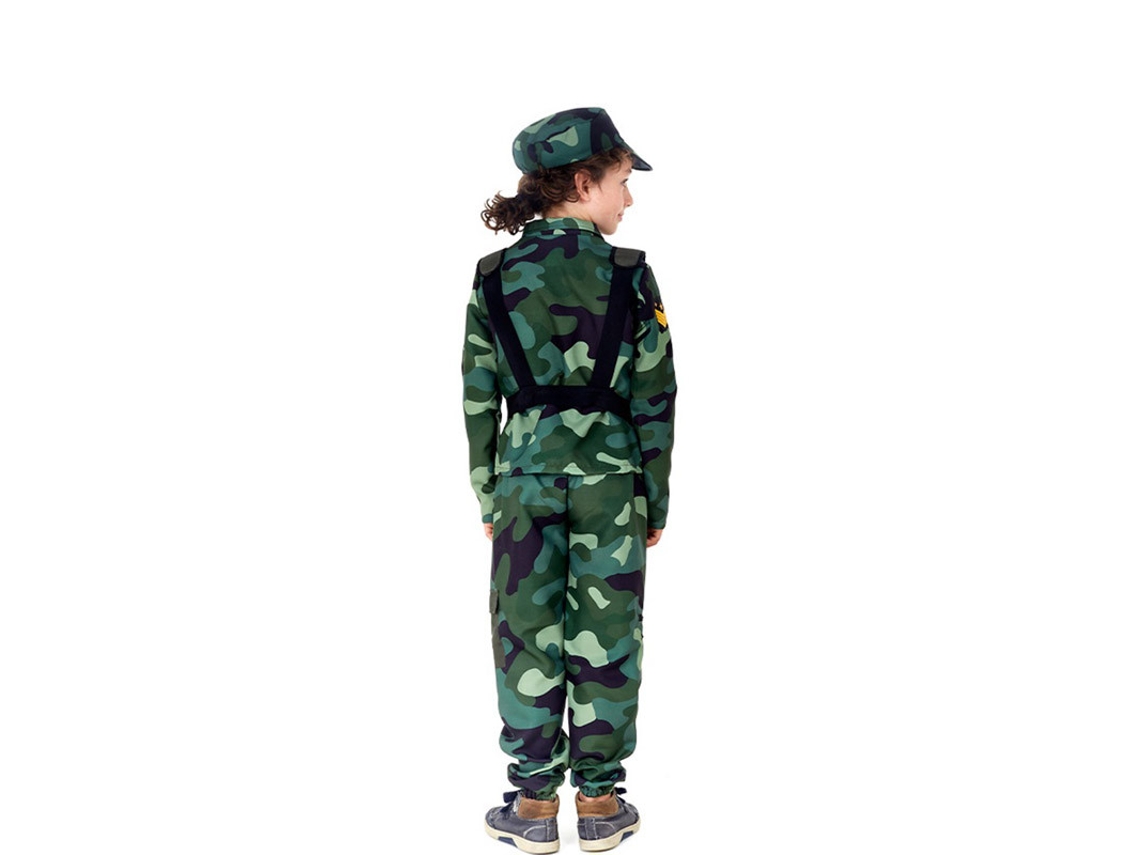 Fato de Menino PARTILANDIA Militar Camuflado Verde com Touca (Tam.: 5-6 anos)