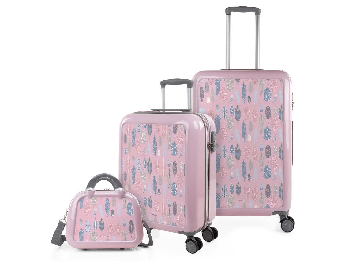 Conjunto de Malas ITACA Personalizadas Pc ITACA Pena de Base Rosa 44X65X25 Cm 63L