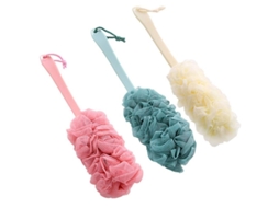 3 Pack Cepillo De Ducha De Mango Largo Esponja Exfoliante Luffa Limpiador De Espalda