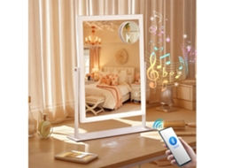 Espelho de Maquilhagem Hollywood FENCHILIN com Bluetooth e Luz Led 3 Cores Regulável Rectângulo 30X 41 Cm (Outlet Caixa Aberta)