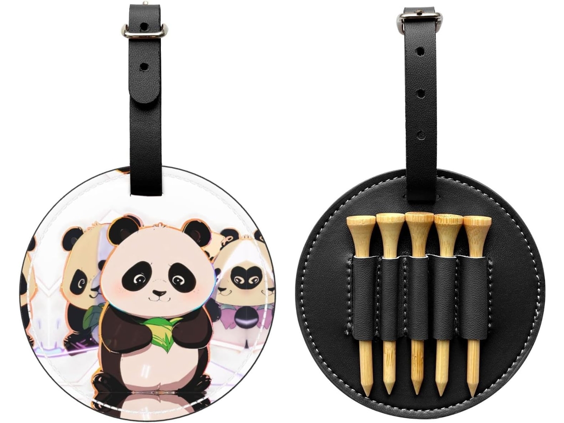 Bolsa para Tees de Golfe Three Pandas, Preta | S/MARCA