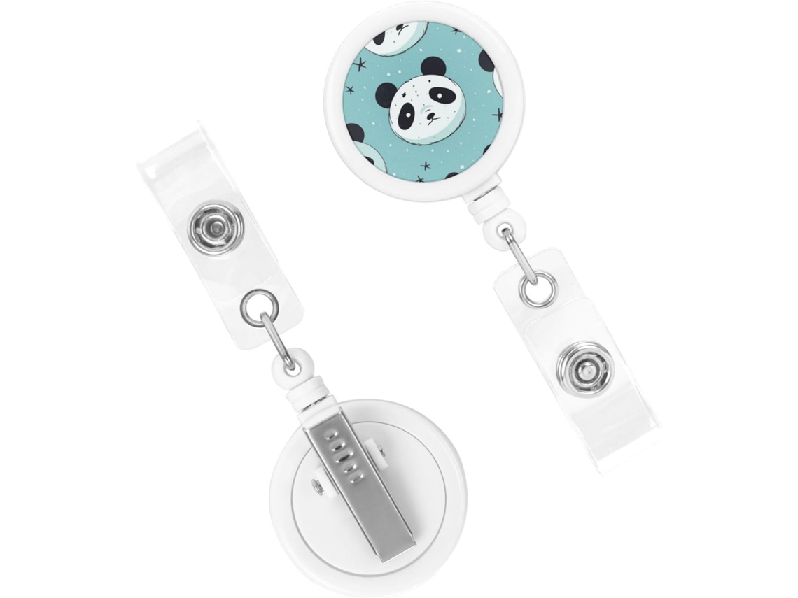 Porta Crachá Retrátil, Carretel Retrátil Resistente, Carretel Retrátil Com Desenho De Panda, Porta Cartões De Visita