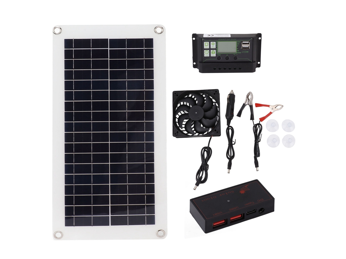 Kit de Ventilador Solar 10w 18v com Controlador BRILVIBERA