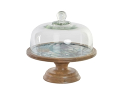 Bandeja de Aperitivos Dkd Home Decor Cristal Natural Multicolor Madeira de Mangueira Moderno 30 X 30 X 33 Cm