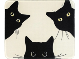 Mouse pad com trava de 260 x 210 mm, padrão de gato preto, mouse pad macio e antiderrapante para jogos, mouse pad para escritório e entretenimento (1 peça/167)