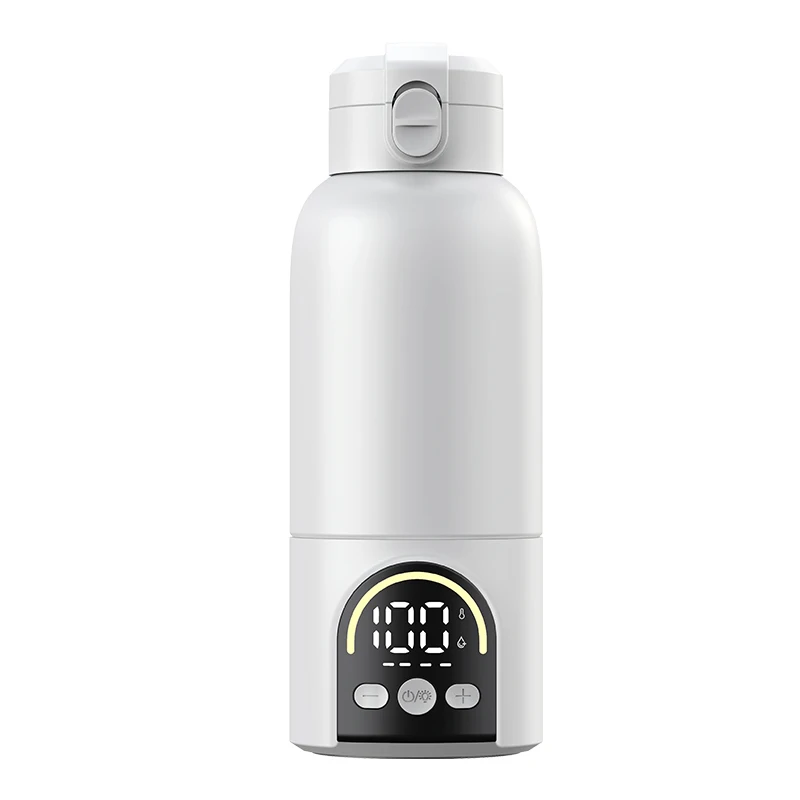 Aquecedor de Mamadeiras Elétrico Portátil , em Aço Inoxidável 316 com Luz Noturna. MDUG (branco Liso)