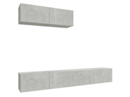 Tv Cabinet Set, Tv Cabinet Sets Vidaxl Cinzeto Madeira Processada (n/a)