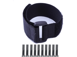 Tiras De Velcro, Pacote Com 10 Unidades, Pretas, Autoadesivas, Em Nylon Com Fivelas, Ajustáveis​​ E Reutilizáveis