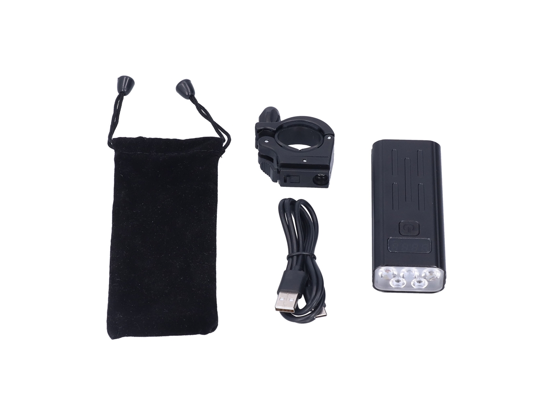 Lanterna de Bicicleta 5 LEDs Super Brilhante USB Recarregável para Ciclismo Rodovia e Montanha S/MARCA