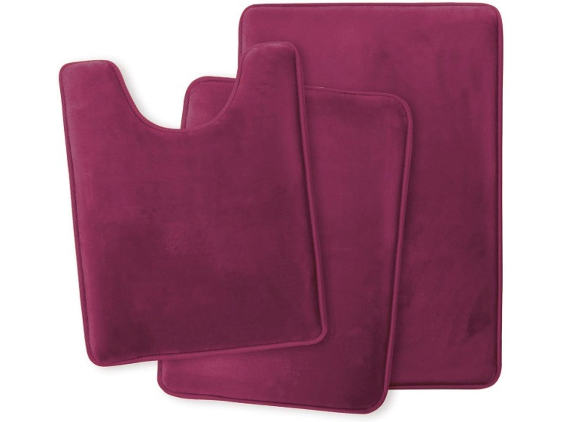 Tapetes de Banho Antiderrapantes Absorventes de Secagem Rápida para Decoração de Banheiro Vinho Tinto EVELTEK 50x80cm40x50cmxShape