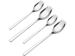Conjunto De 4 Garfos Para Salada Em Aço Inoxidável Com Cabos Longos, Reutilizáveis E Duráveis