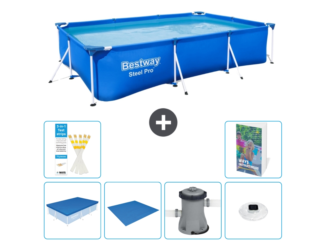 Bestway Piscina Bestway Steel Pro Retangular - 300x201x66 Cm - 7-peças S74
